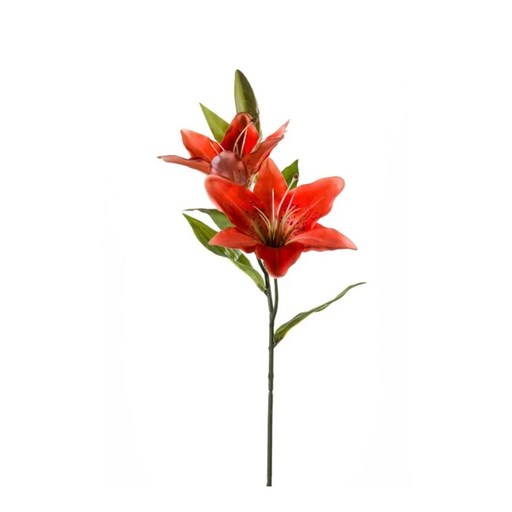 [418066] Lily Artificial spray x2 65cm orange