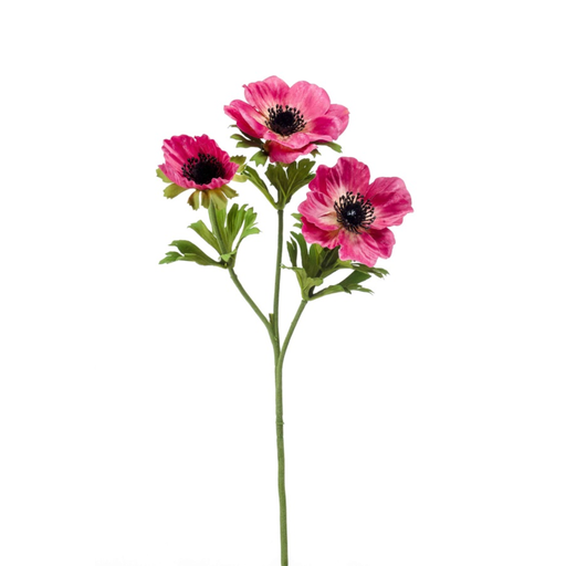 [426888] Anemone Artificial spray x3 pink 55cm