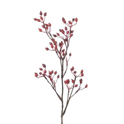 [G6167441] Rosehip Corallo Spray Artificial L61cm Red