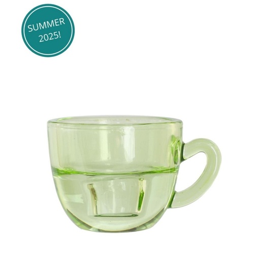 [34095] Candle holder Coffee Ø8 x h.5 cm green