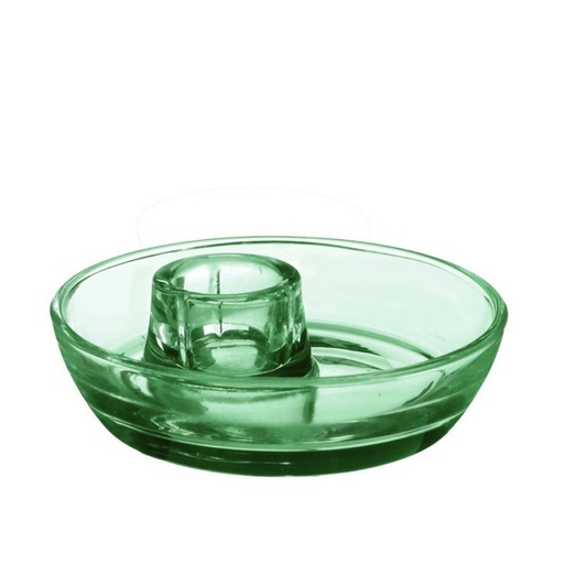[34068] Candle holder Mila – Ø9.8 cm, height 3 cm, dark green