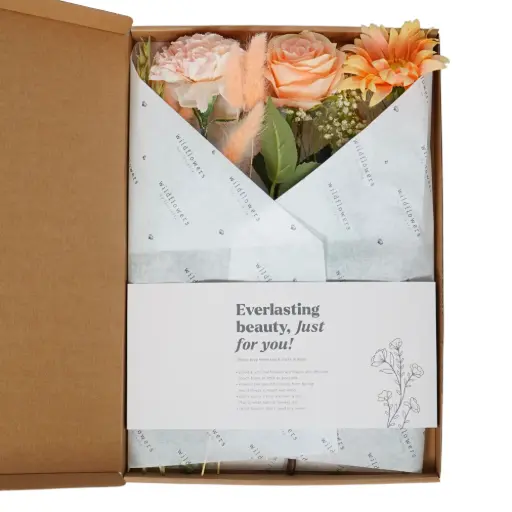 [FLBA-PP] Flowers in gift box - Dried and artificial - Peach Perfect