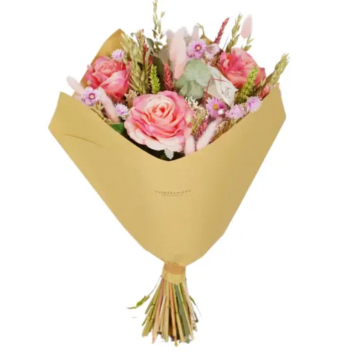 [RB30-L-P] Romantic Bouquet Large - Pink Rose Artificial