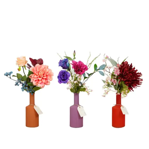 [AVS70-TR] Artificial flowers in Vase - Terra