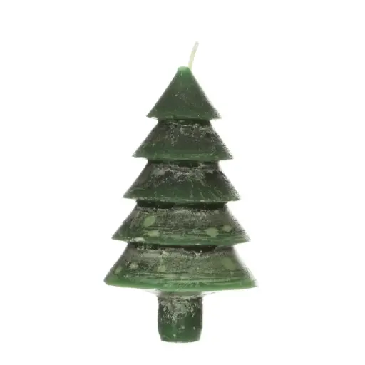 [32150] Tree candle h.12 Ø7 cm dark green