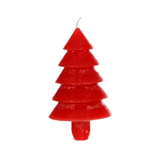 [32151] Tree candle h.12 Ø7 cm red