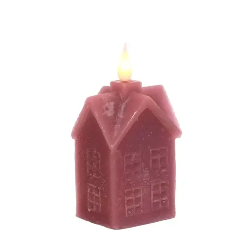 [32769] LED wax house l.6,3 w.5 h.12 cm mauve
