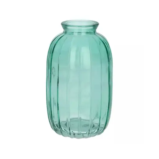 [666115100] Bottle Carmen Transparent Turquoise Medium 12cm