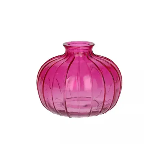 [666117300] Bottle Carmen Transparent Round Fuchsia 8.5cm