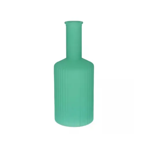 [665461900] Vase Caro Lines Neck Matte Turquoise 20.5cm