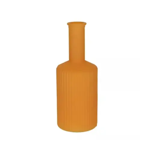 [665462200] Vase Caro Lines Neck Matte Mango 20.5cm