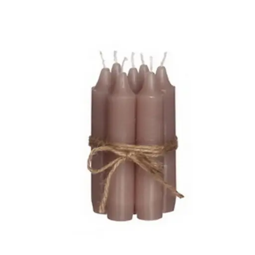 [32169] Taper candle h.11 cm set 7 mauve pink