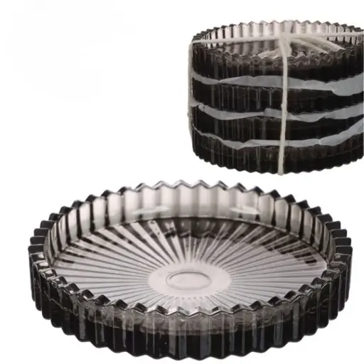 [34106] Set of 4 Glass Dishes Kate Ø10 x H6.5 cm –  Smoke Grey