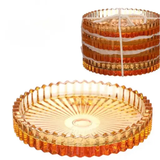 [34102] Set of 4 Glass Dishes Kate Ø10 x H6.5 cm – Mustard