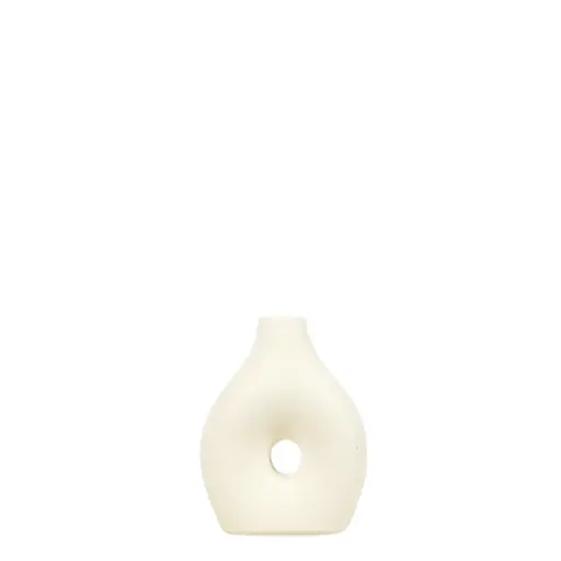 [CAN24004] Ceramic Vase Trendy White - Medium 13cm