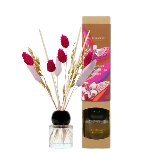 [HF70-RD-SE] Reed Diffuser with Dried Flowers 50ML - Sandalwood Essence