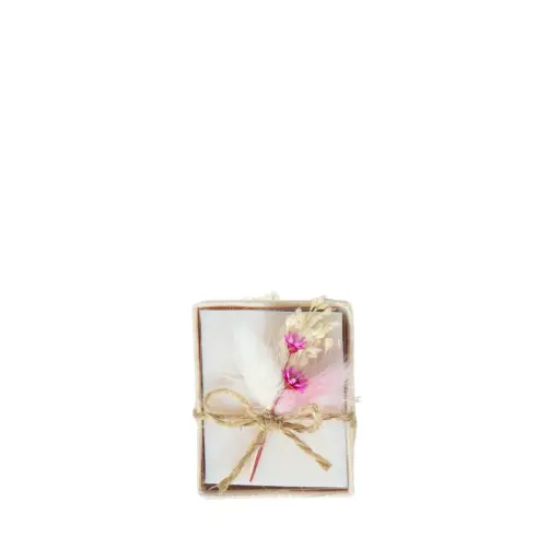 [SAV928339] Mini Linen Gift Box - Soap & Dried Flowers - Blush