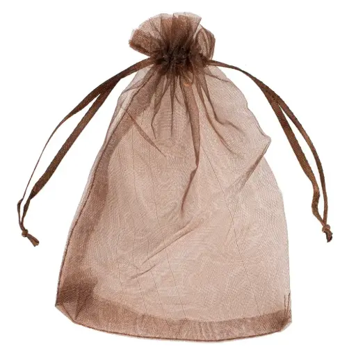 [or4144] Brown Organza Bag 10x15