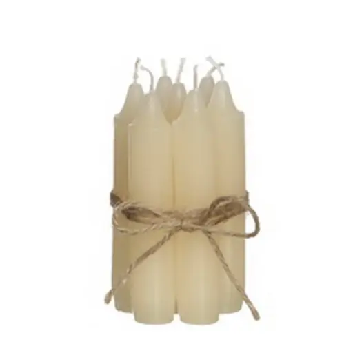 [32163] Taper candle h.11 cm set 7 Creme