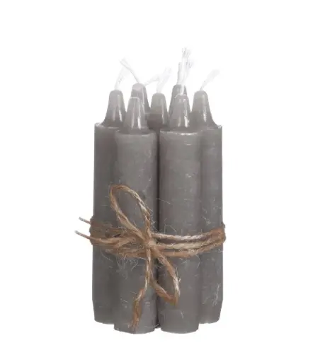 [32166] Taper candle h.11 cm set 7 grijs 